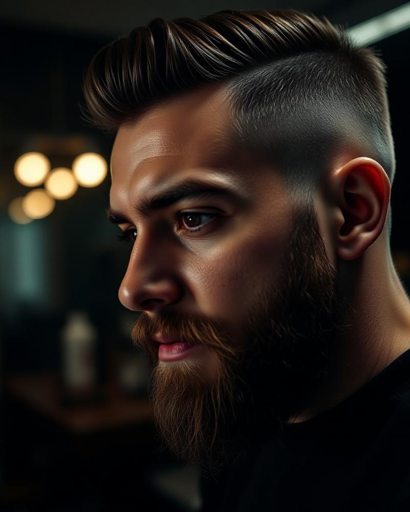 Corte masculino com barba